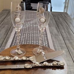 Champagne Flutes & Cake Set *Wedding*