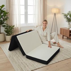 New In Box Foldable Mattress Twin, Memory Foam Tri-Fold Mattress with Removable Washable Cover, 4 inch Folding Floor Mattresses Sleeping Pad for Guest