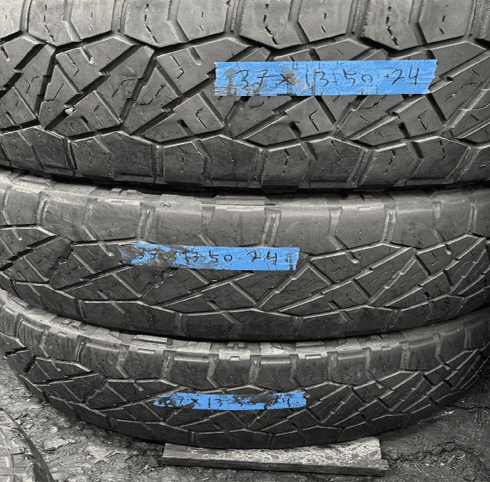 37 13.50 R24 THREE USED TIRES NITTO RIDGE GRAPPLERS
