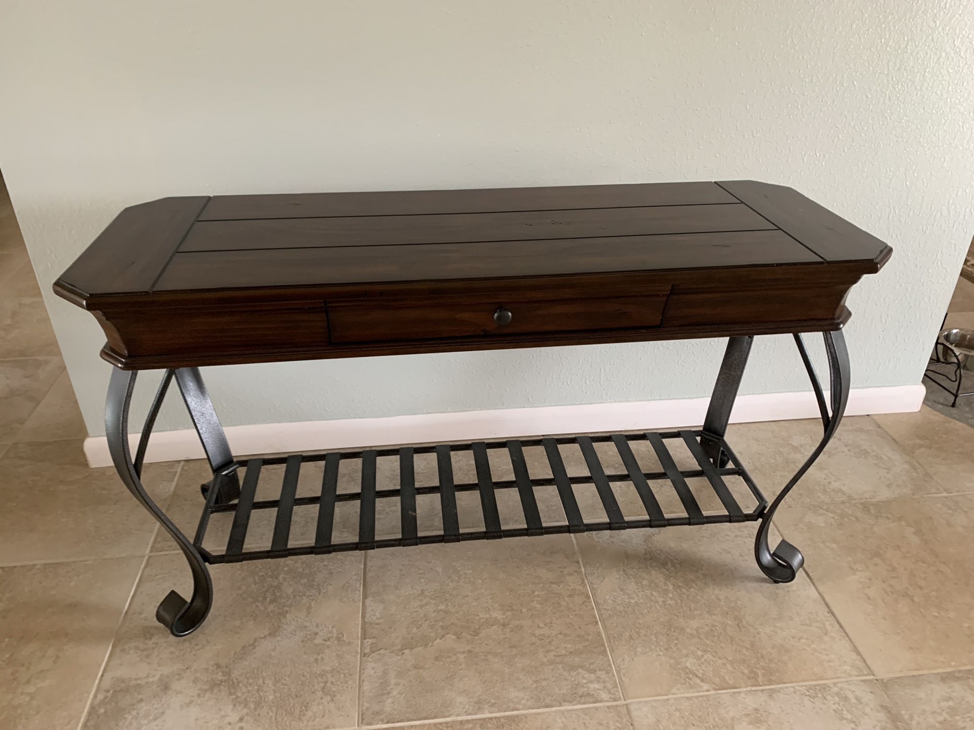 Coronado Bay Tall Wood & Metal Entre Table