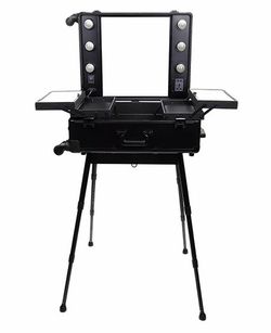 Kemier MAKE-UP LIGHTED VANITY CASE: BLACK