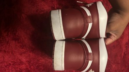 Red and white Jordans