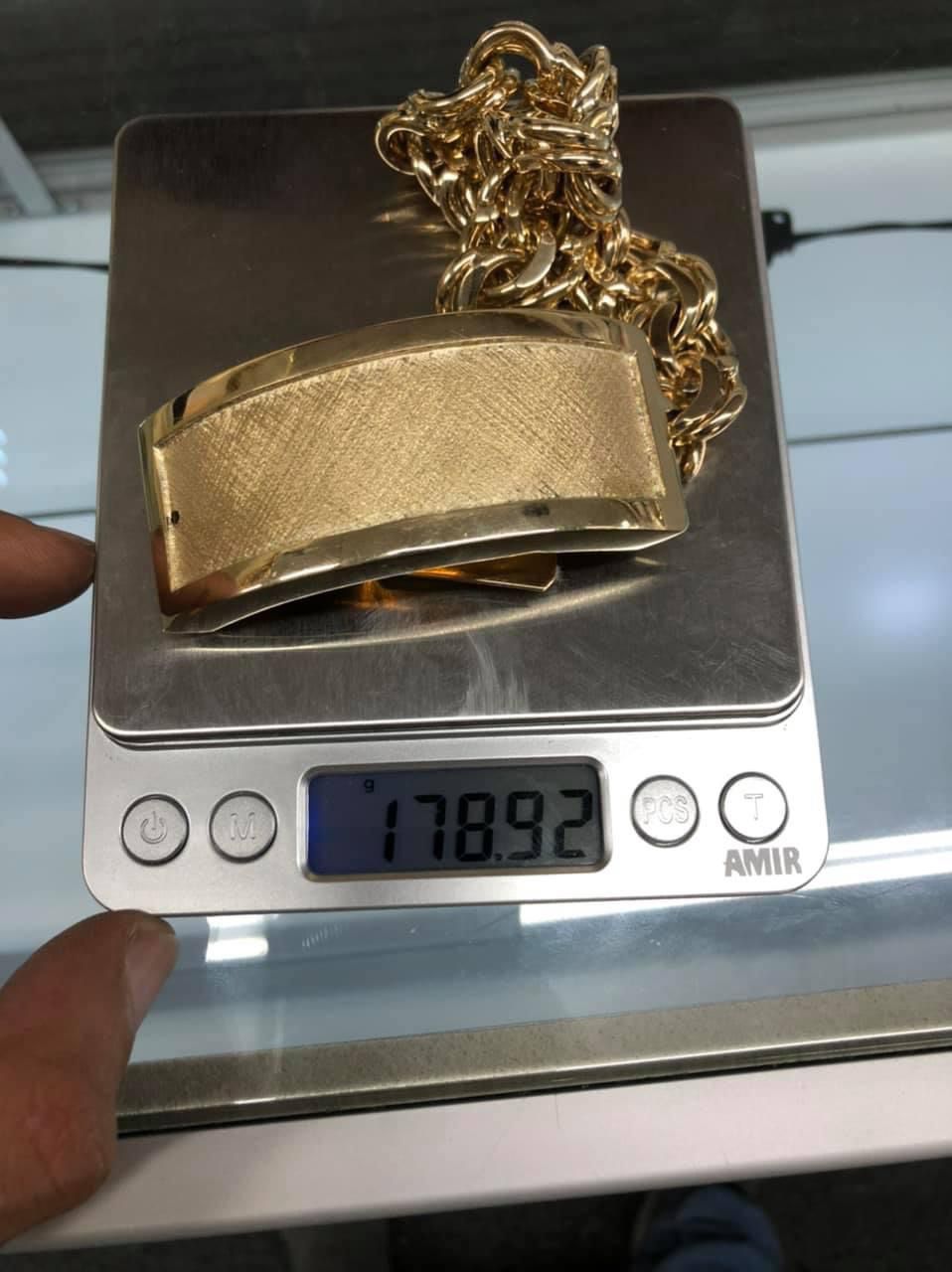 178.9 Gram Chino Bracelet, Solid Gold 100% Gold 