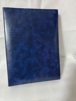 Blue Croc-Embossed Hardcover Binder