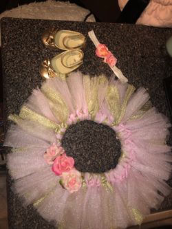 Little girls tutu bow and shoes