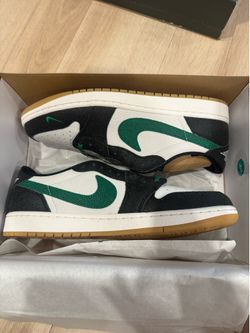 Men’s Air Jordan 1 Retro Low Shoes Phantom & Pine Green Size 12