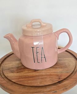 LOVELY~BRAND NEW ~Teapot Ceramic, in Pastel Pink "TEA", by- B/Harbor.