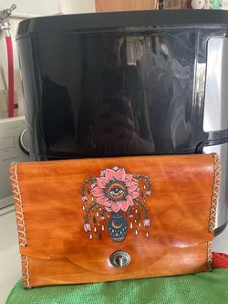Hand-Tooled Leather Clutch Bag