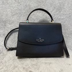 Pre-Owned Original Kate Spade Darcy Leather Top Handle Satchel Crossbody Black Leather