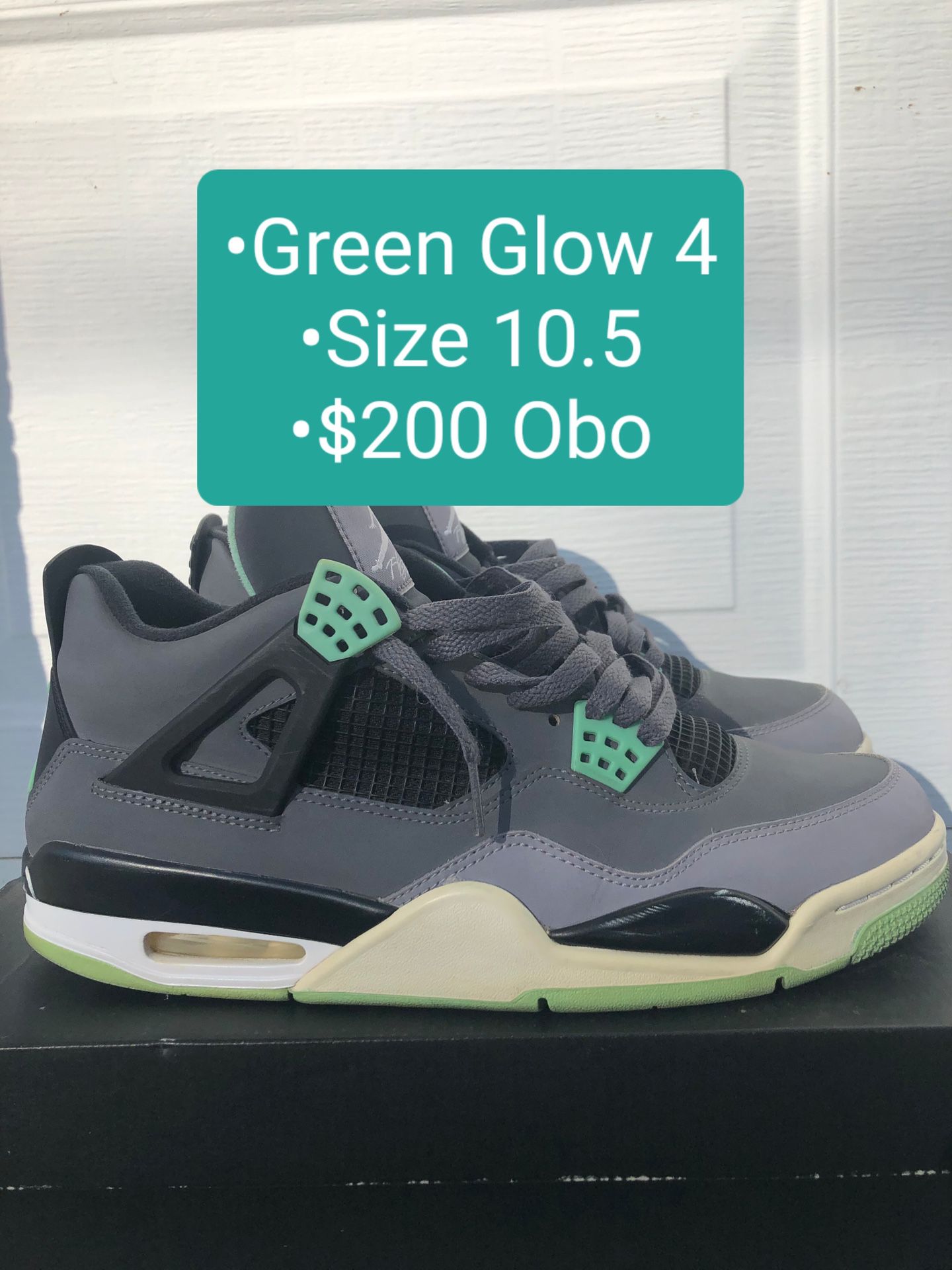 Mens Nike Air Jordan Retro 4 "Green Glow" Size 10.5 $200 Obo