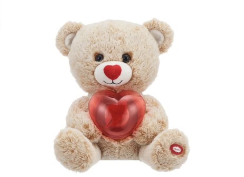 Valentines Day Plushie Bear Sings Lights up LES CVS Red & Pink Singing Teddy Bear Plush, Assorted Colors, 10