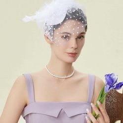 BABEYOND Veil Fascinator Hat for Women Tea Party 
