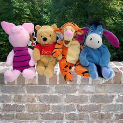 1997 Disney Bean Bag Pooh Bear and Gang Set - New with Mint Tags Set includes: Piglet Pooh Tigger Eeyore