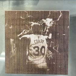 Stephen Curry Wood Engraved Art