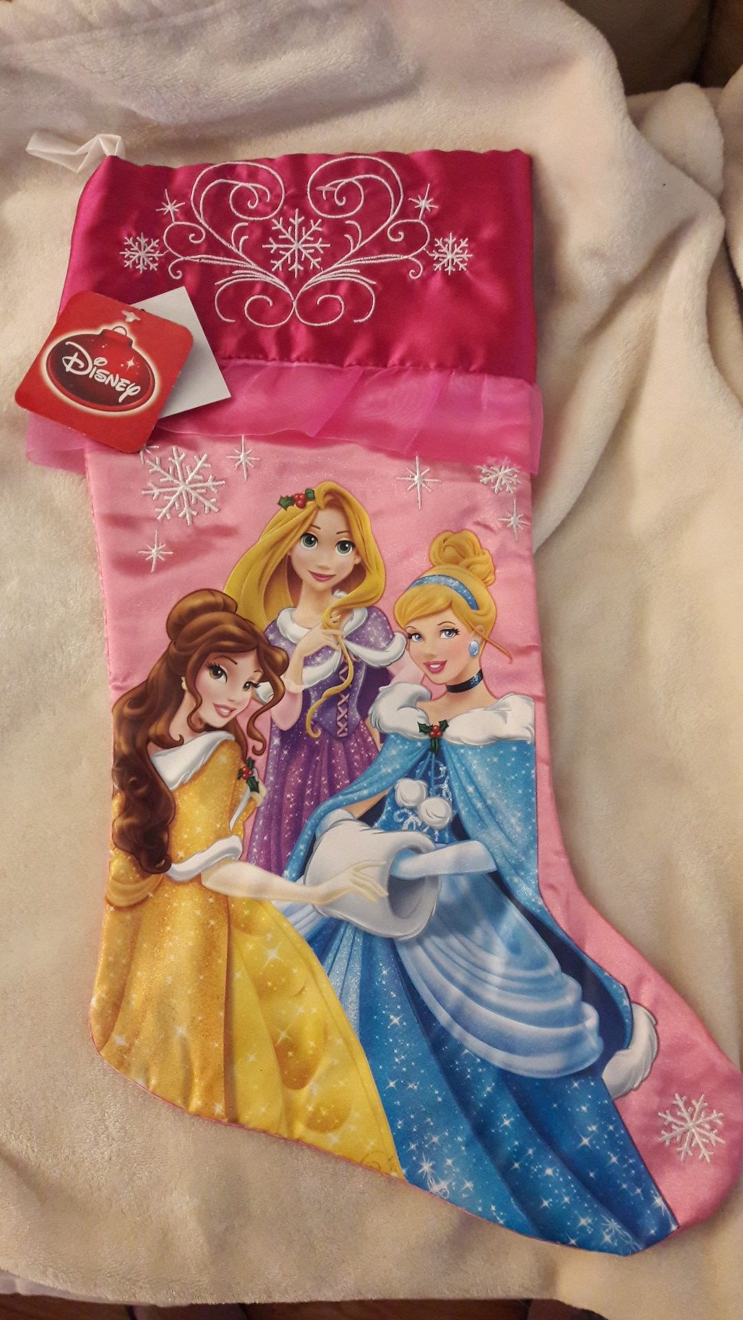 DISNEY PRINCESSES Beauty, Cinderella and Rapunzel silky material