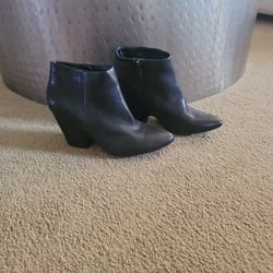 Black Leather Booties - Size 10