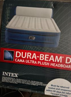 New Sealed Intex Dura-Beam Deluxe Ultra Plush 18” Queen Air Mattress Built-In Pump Headboard #541