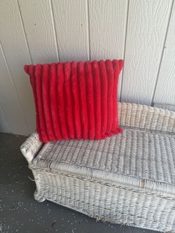 red throw pillow