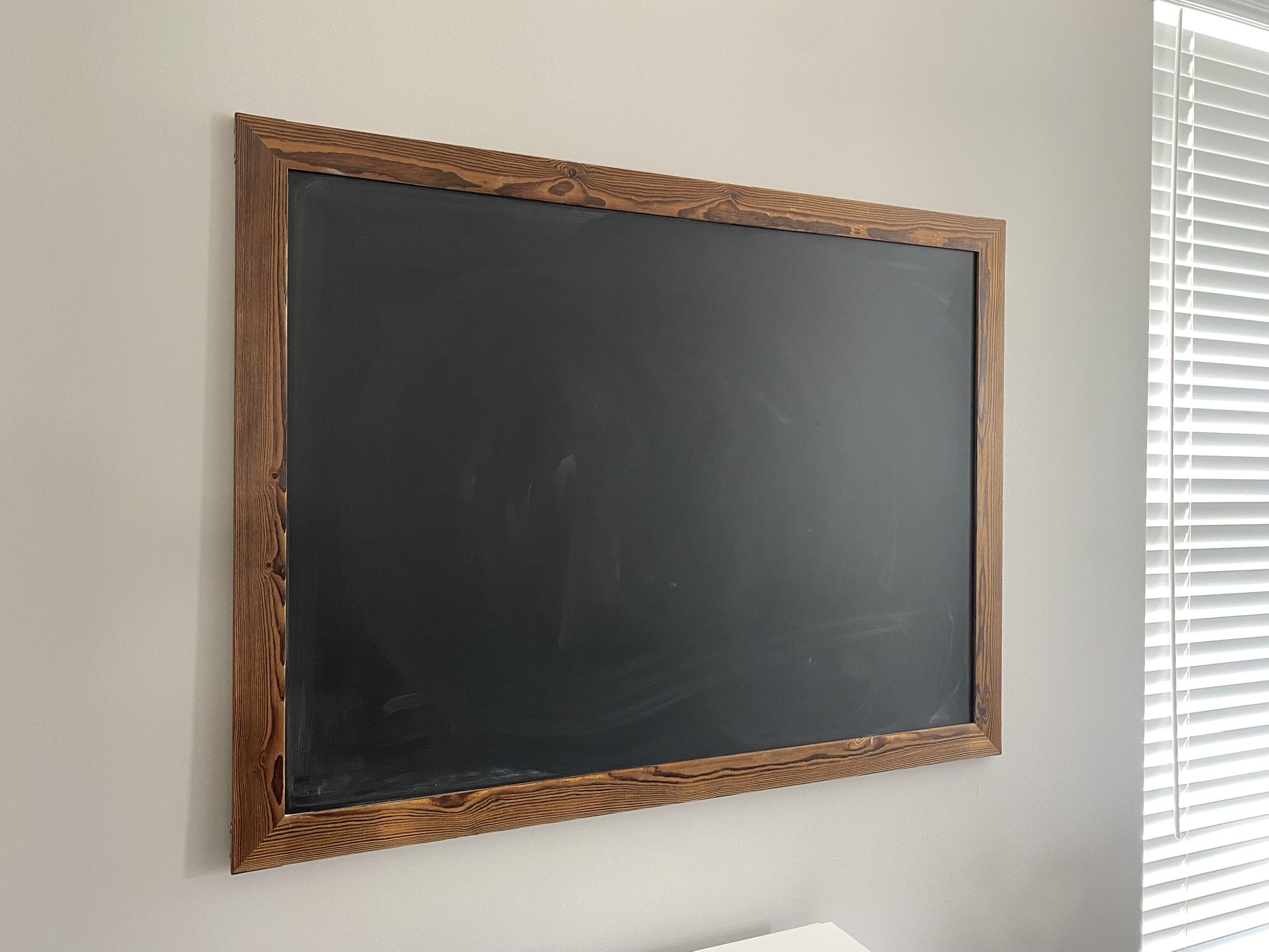 46”x34.5” Magnetic Chalkboard W/Rustic Frame