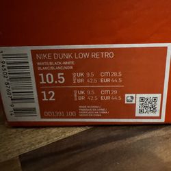 Nike Dunk Low Panda’s 10.5