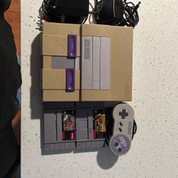 Used Super Nintendo With 2 Games And 1 Controller 