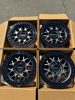 New Release 5x150 Tundra Land Cruiser Sequoia 17” KMC GRS Gloss Gunmetal Wheels KM549 l