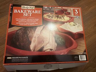 Daily Chef 3-Piece Red Bakeware Set - New in Box