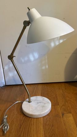 Adjustable White Modern Desk Task Lamp with Marble Base