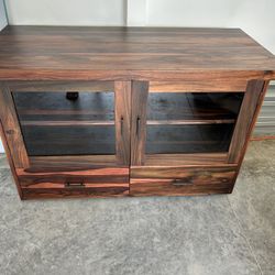 Custom Indian Rosewood Entertainment/TV Cabinet - Unique Piece!