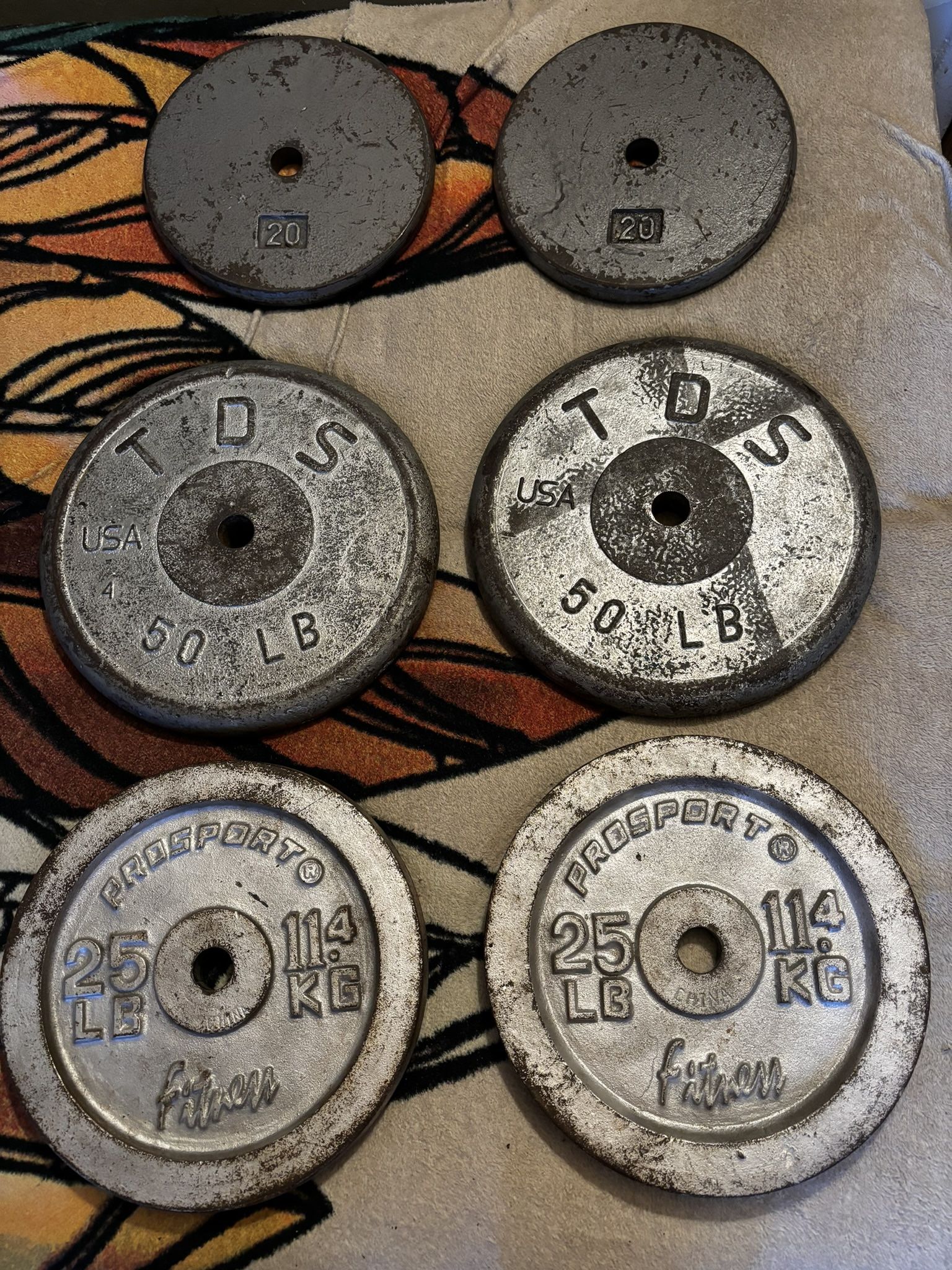 1” Weights 257.6Lbs Total + Two 1” Barbells