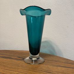 Blown Glass Green Tulip Vase Original Paid 200