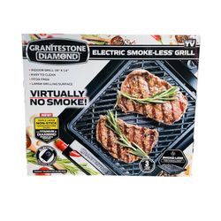 Granitestone Indoor Nonstick Electric Smoke-Less Grill, 14”x16” Black, NEW!!