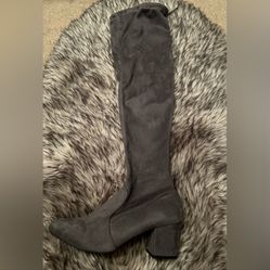 Grey Thigh High Boots