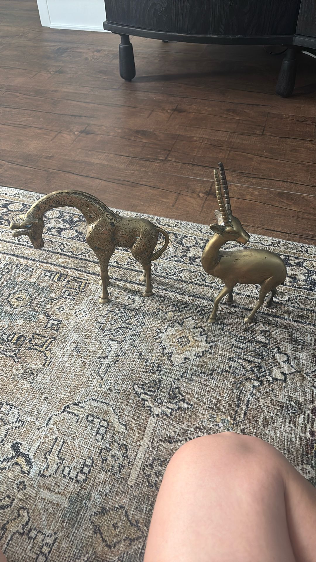 Vintage Brass Animal Figurines Giraffe and Gazelle