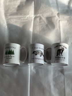 Coffee Mugs Set of 3 Novelty Ceramic