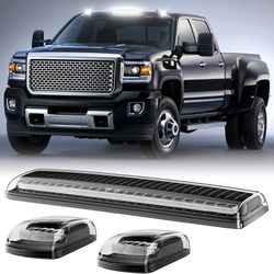 LED Cab Roof Marker Lights Compatible with 2015 2016 2017 2018 2019 Silverado Sierra 2500HD 3500HD, Top Cab Clearance Lights for Trucks, White Light C