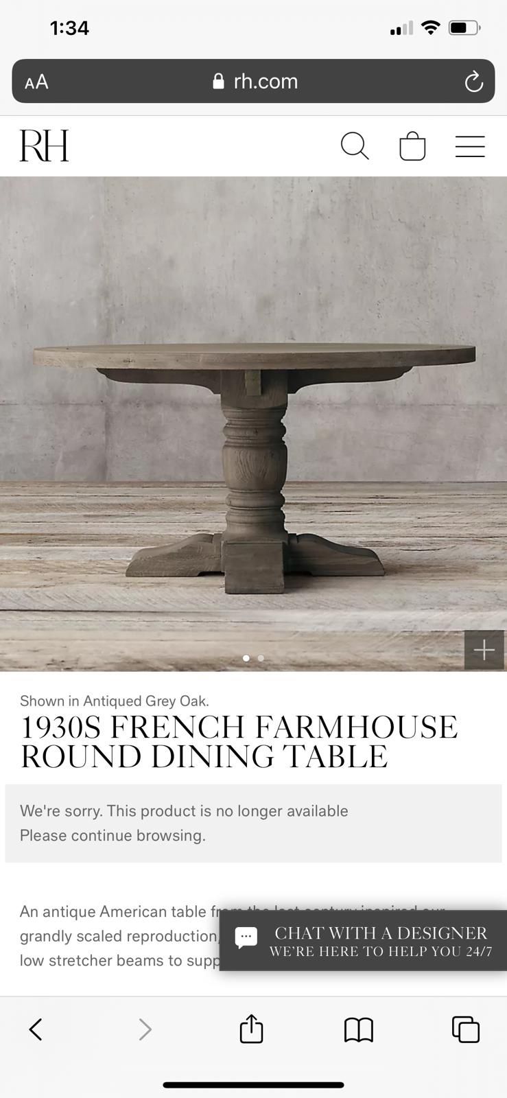 60” Restoration Hardware 60inch Dining Table & Glass