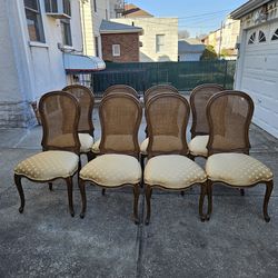 8 beautiful vintage caneback chairs