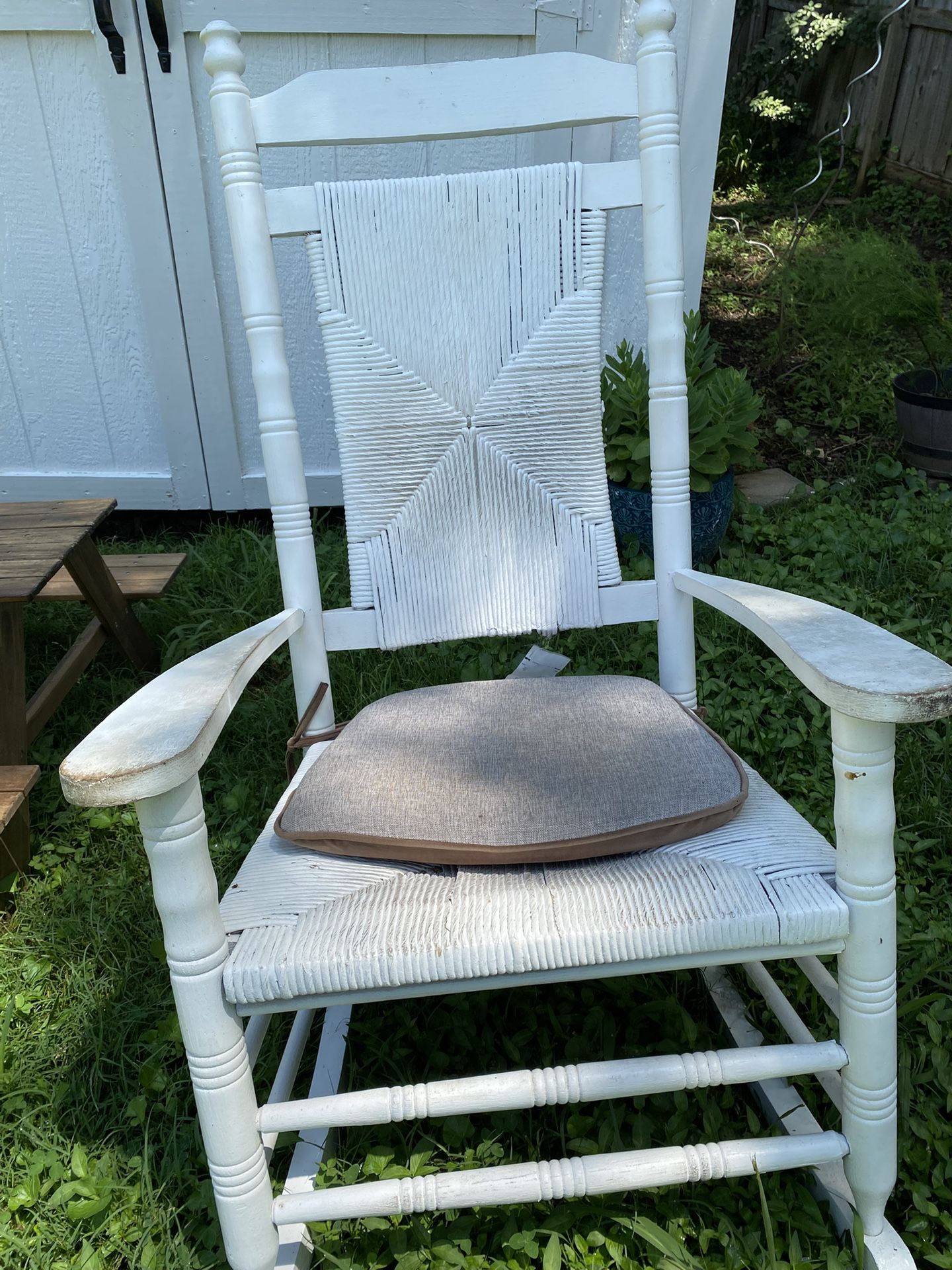 white rocking chair