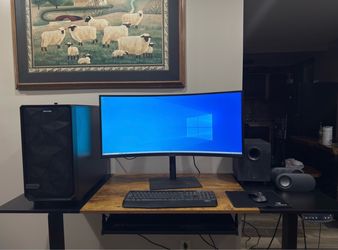 Complete Gaming & Workstation Setup – RTX 3060 Ti, Ryzen 7, 34” Ultrawide, Standing Desk