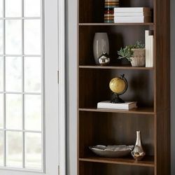 Bookcase, Bookshelves, Organizer , Canyon Walnut, 5 Soelves 71” 