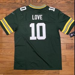 Green Bay Packers Love #10 Jersey Green