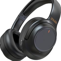 iDiskk E11 Hybrid Active Noise Cancelling Bluetooth Headphones,Over Ear Wireless Headphones Noise Cancelling with Deep Bass,60H Playtime,Hi-Res Audio 