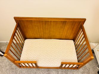 West Elm Mid Century Modern Crib with Toddler Bed Conversion