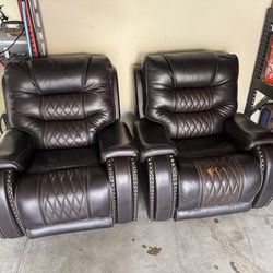 Two Leather Recliners