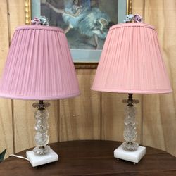 Two Vintage Bedroom Lamps