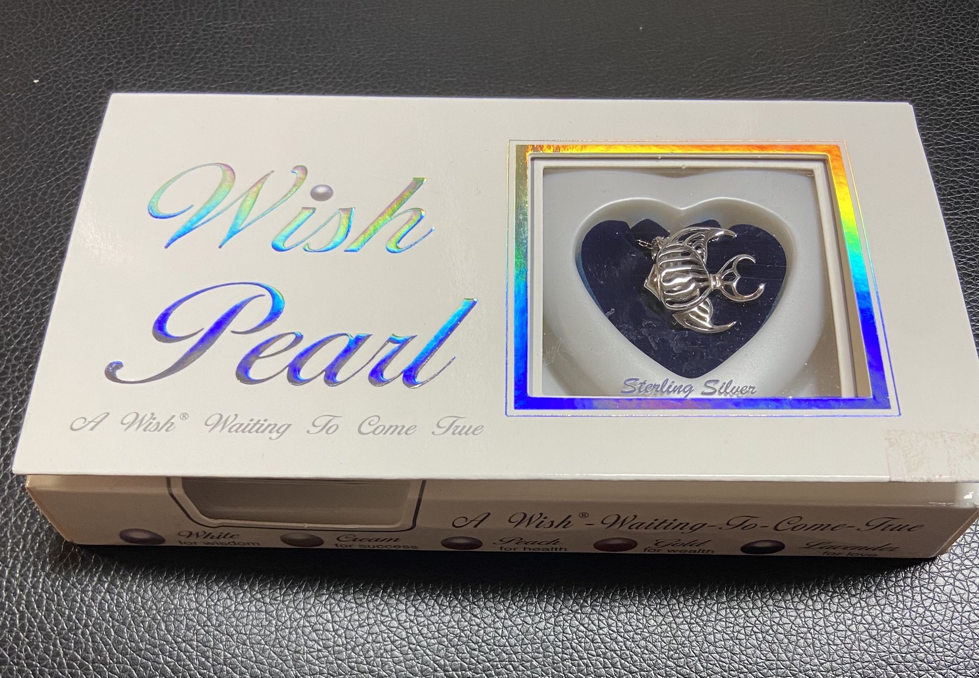 STERLING SILVER WISH PEARL HEART PENDANT NECKLACE