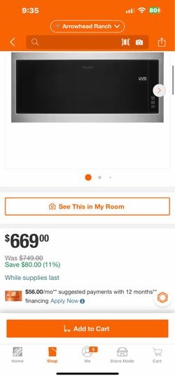 Whirlpool 1.1 cu. ft. Built-In Microwave in Stainless Steel