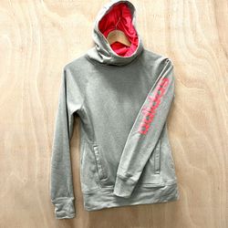 Adidas gray hoodie w/ hot pink accents