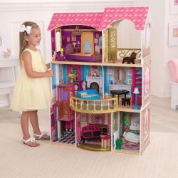 HUGE LIFESIZE KIDS BARBIE DOLL HOUSE WITH FURNITURE - 46" T x 33" L x 13" D